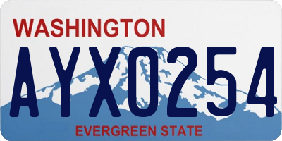 WA license plate AYX0254