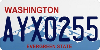 WA license plate AYX0255