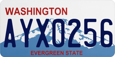 WA license plate AYX0256