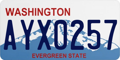 WA license plate AYX0257