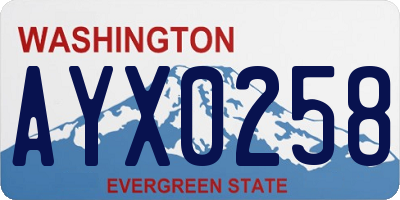 WA license plate AYX0258