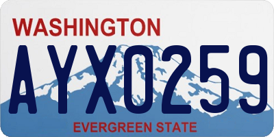 WA license plate AYX0259