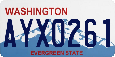 WA license plate AYX0261