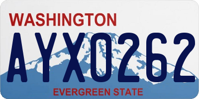 WA license plate AYX0262