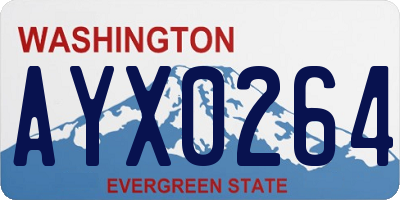 WA license plate AYX0264