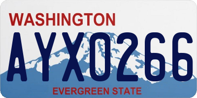 WA license plate AYX0266