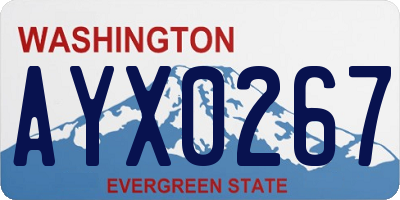 WA license plate AYX0267