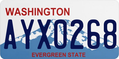 WA license plate AYX0268