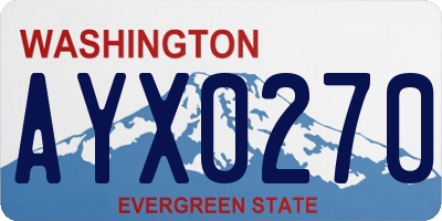 WA license plate AYX0270