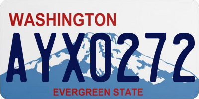 WA license plate AYX0272