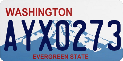 WA license plate AYX0273