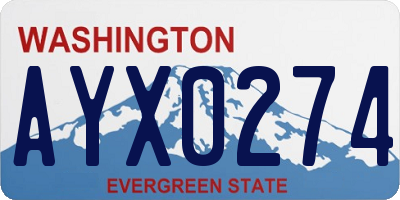 WA license plate AYX0274