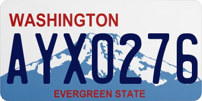 WA license plate AYX0276