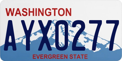 WA license plate AYX0277