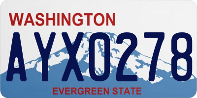 WA license plate AYX0278