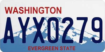 WA license plate AYX0279