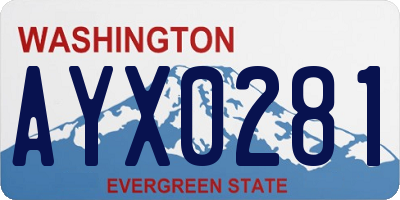 WA license plate AYX0281