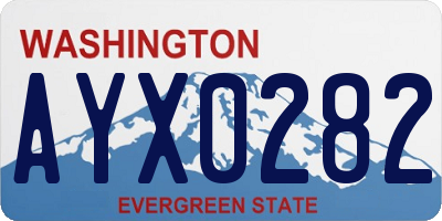 WA license plate AYX0282