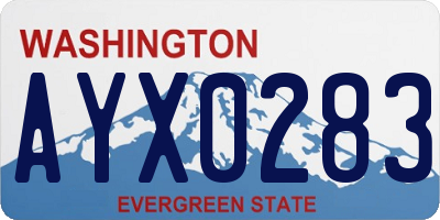 WA license plate AYX0283