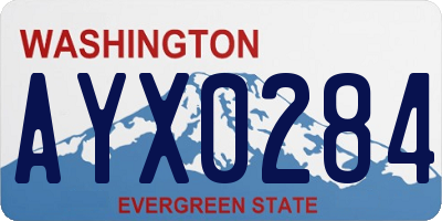 WA license plate AYX0284