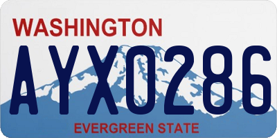 WA license plate AYX0286