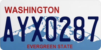 WA license plate AYX0287