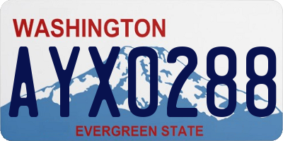 WA license plate AYX0288