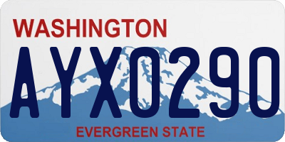 WA license plate AYX0290