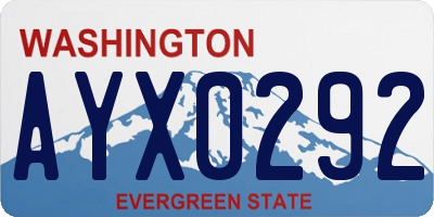 WA license plate AYX0292