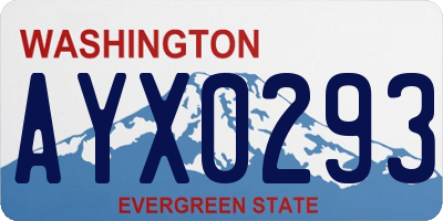 WA license plate AYX0293