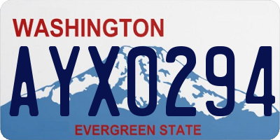 WA license plate AYX0294