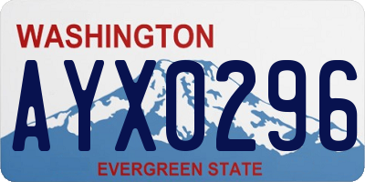 WA license plate AYX0296