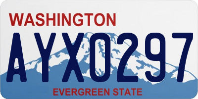 WA license plate AYX0297