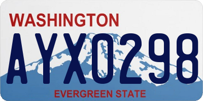 WA license plate AYX0298