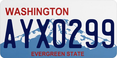 WA license plate AYX0299