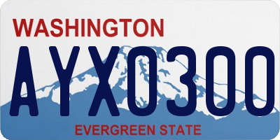 WA license plate AYX0300