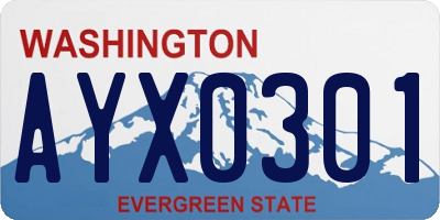 WA license plate AYX0301