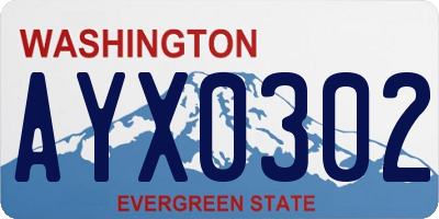 WA license plate AYX0302