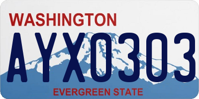 WA license plate AYX0303