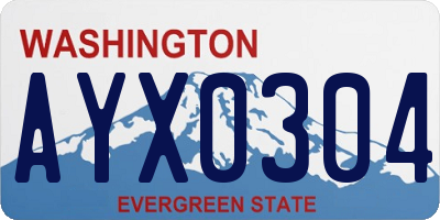 WA license plate AYX0304