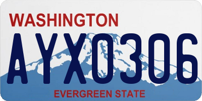 WA license plate AYX0306