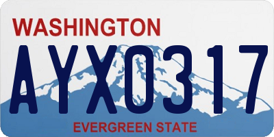 WA license plate AYX0317