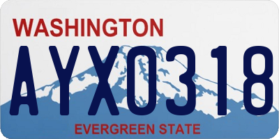 WA license plate AYX0318