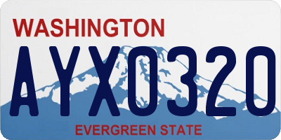 WA license plate AYX0320