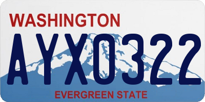 WA license plate AYX0322