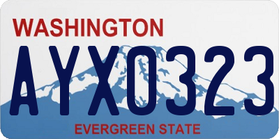 WA license plate AYX0323