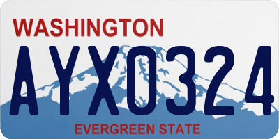 WA license plate AYX0324