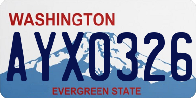 WA license plate AYX0326