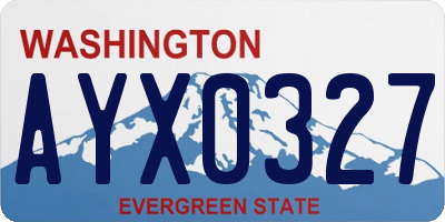 WA license plate AYX0327