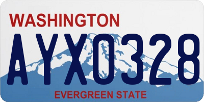 WA license plate AYX0328